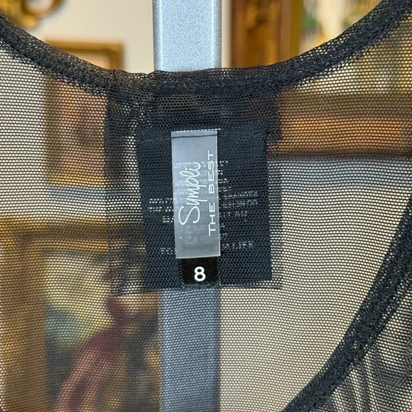 Sympli Black Mesh Overlay Tank Tunic Dress - White House Design - Picture 11 of 14